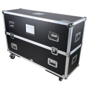 Flat Panel LCD-LED-Plasma Monitor Road Case Holds Two 43"-50" TVs Adjustable Case W-4 Inch Casters - Image 7