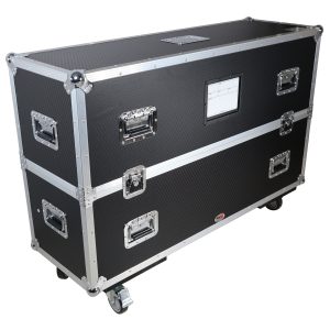 Flat Panel LCD-LED-Plasma Monitor Road Case Holds Two 43"-50" TVs Adjustable Case W-4 Inch Casters - Image 6