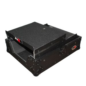 Mixer ATA Flight Hard Case for Large Format 12" Universal DJ Mixer with Laptop Shelf Black on Black - Image 7