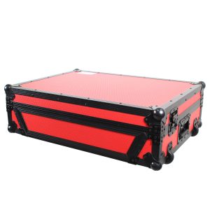 ATA Flight Case For Denon PRIME 4 DJ Controller with 1U Rack Space and Wheels - Red Black - Image 8