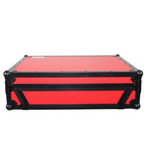 ATA Flight Case For Denon PRIME 4 DJ Controller with 1U Rack Space and Wheels - Red Black - Image 9