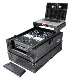 11" DJ Mixer Road Case W/Laptop Shelf for Rane 72 and Rane Seventy (Black on Black)