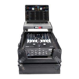 11" DJ Mixer Road Case W/Laptop Shelf for Rane 72 and Rane Seventy (Black on Black) - Image 5
