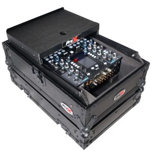 11" DJ Mixer Road Case W/Laptop Shelf for Rane 72 and Rane Seventy (Black on Black) - Image 7