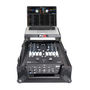 11" DJ Mixer Road Case W/Laptop Shelf for Rane 72 and Rane Seventy (Black on Black) - Image 11