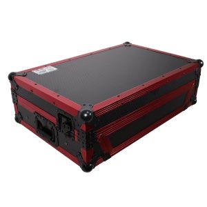ProX Flight Case for Rane One 1U Rackspace, Sliding Laptop Shelf & Wheels & LED KIT - Limited Edition Red - Image 7