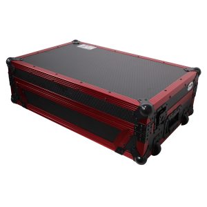 ProX Flight Case for Rane One 1U Rackspace, Sliding Laptop Shelf & Wheels & LED KIT - Limited Edition Red - Image 8