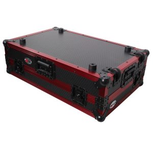 ProX Flight Case for Rane One 1U Rackspace, Sliding Laptop Shelf & Wheels & LED KIT - Limited Edition Red - Image 9