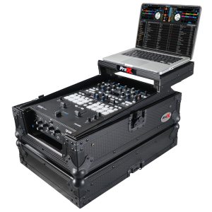 11" DJ Mixer Road Case W/Laptop Shelf for Rane 72 and Rane Seventy (Black on Black) - Image 2