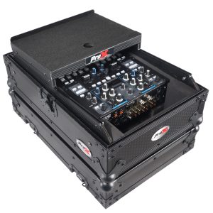11" DJ Mixer Road Case W/Laptop Shelf for Rane 72 and Rane Seventy (Black on Black) - Image 14