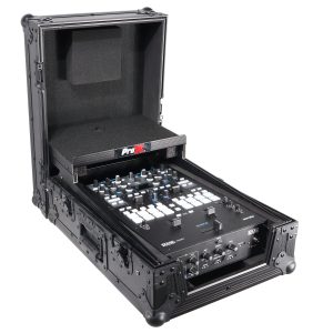 11" DJ Mixer Road Case W/Laptop Shelf for Rane 72 and Rane Seventy (Black on Black) - Image 12