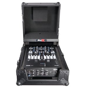 11" DJ Mixer Road Case W/Laptop Shelf for Rane 72 and Rane Seventy (Black on Black) - Image 13