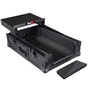 11" DJ Mixer Road Case W/Laptop Shelf for Rane 72 and Rane Seventy (Black on Black) - Image 16