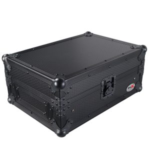 11" DJ Mixer Road Case W/Laptop Shelf for Rane 72 and Rane Seventy (Black on Black) - Image 17