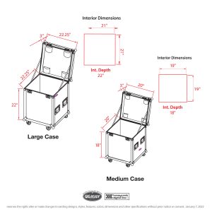 Package of 2 Utility Storage ATA Style Road Cases - Includes 1x Large & 1x Medium trunks with wheels - Image 11