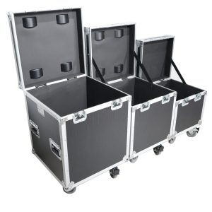 3 Case Package - Utility Storage ATA Style Road Cases 1 Large Size & 1 Medium Size 1 Small Size with wheels