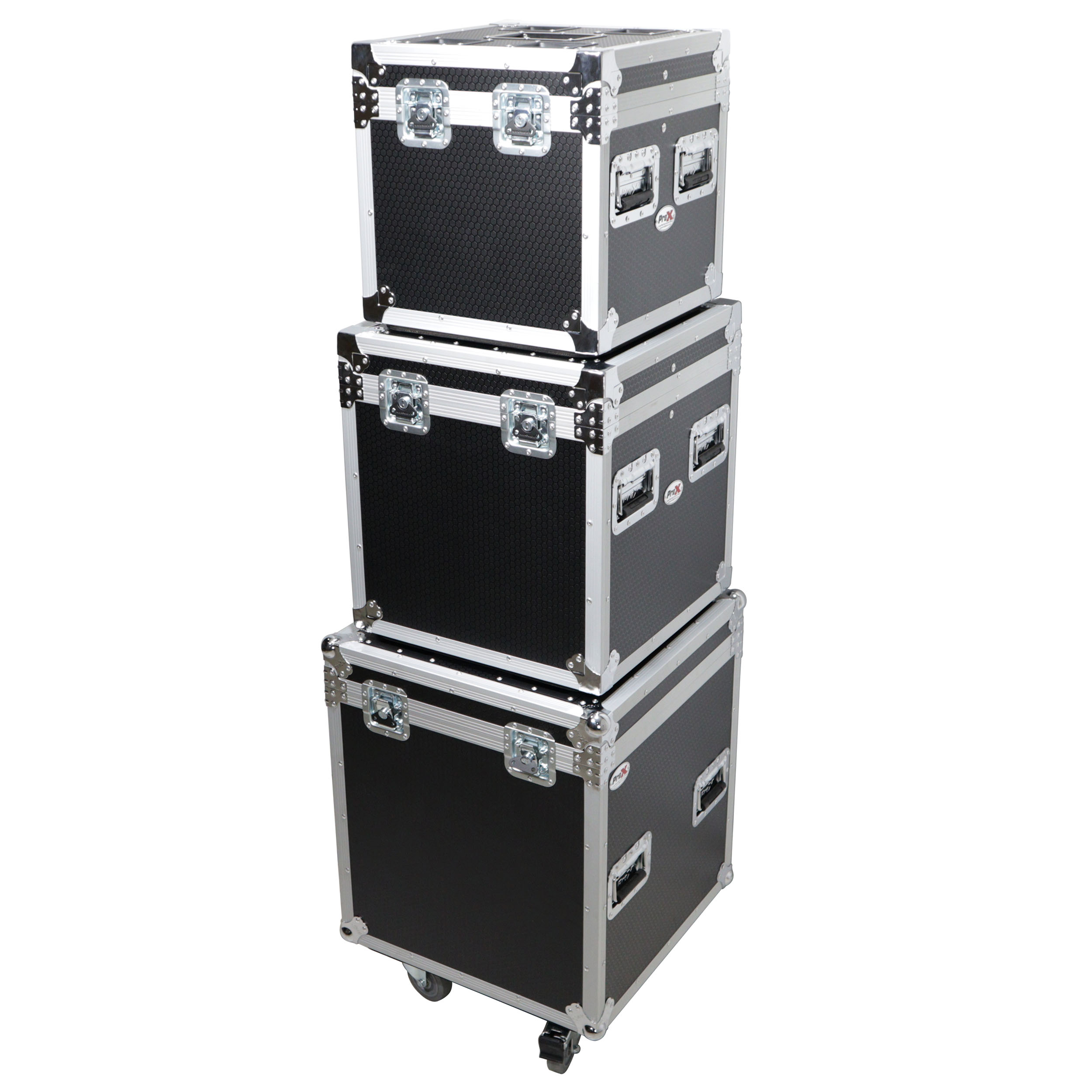 3 Case Package - Utility Storage ATA Style Road Cases 1 Large Size & 1  Medium Size 1 Small Size with wheels