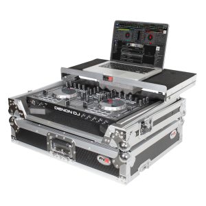 Universal Flight Case for Small to Medium Size DJ Controllers 20" W x 13" D and Sliding Laptop Shelf