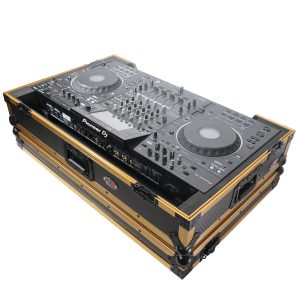 ATA Flight Case For Pioneer XDJ-XZ DJ Controller with 1U Rack Space and Wheels - Gold Black - Image 6