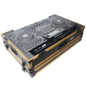 ATA Flight Case For Pioneer XDJ-XZ DJ Controller with 1U Rack Space and Wheels - Gold Black - Image 4
