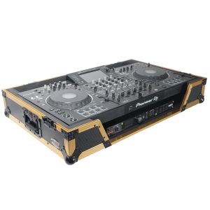 ATA Flight Case For Pioneer XDJ-XZ DJ Controller with 1U Rack Space and Wheels - Gold Black - Image 8