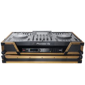 ATA Flight Case For Pioneer XDJ-XZ DJ Controller with 1U Rack Space and Wheels - Gold Black - Image 3