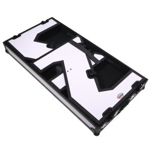 DJ Z-Table Workstation | Flight Case Table Portable with Handles and Wheels Black and White Finish - Image 6