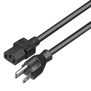 10ft Power Cord NEMA 5-15P to NEMA 5-15R 14AWG 3-Prong Black