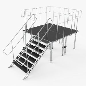 ProX 8' x 8' Social Distancing Area w/ Stairs, Guardrails and Adjustable Legs up to 48"