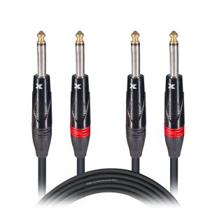 10 Ft. Unbalanced Dual 1/4" TS-M to Dual 1/4" TS-M High Performance Audio Cable
