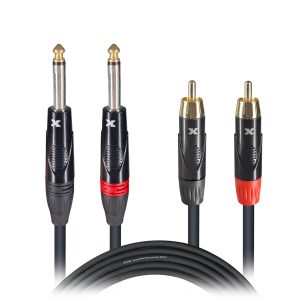 5 Ft. Unbalanced Dual 1/4" TS-M to Dual RCA-M High Performance Audio Cable