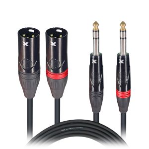 3 Ft. Balanced Dual 1/4" TRS-M to Dual XLR3-M High Performance Audio Cable