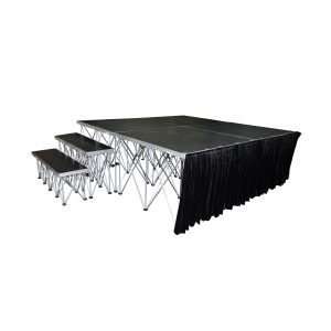 ProX 16 Inch Black Portable Stage Stage Skirt - Image 2