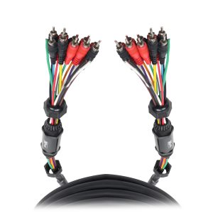 25 ft 10 RCA Channel + 3 Power Cable for Marine and Car Audio - Medusa Style Cable