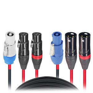 ProX 50FT Jumper Power Connection With Dual XLR-F And XLR-M