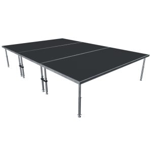 ProX StageQ 3-Stage Package Includes Three 4Ft X 8Ft Stages | 8Ft X 12Ft Total Stage Area | Adjustable 28 Inch to 48 Inch Height