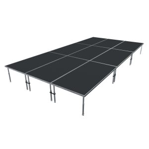 ProX StageQ 9-Stage Package | 12Ft X 24Ft Total Stage Area | Adjustable 28 Inch to 48 Inch Height