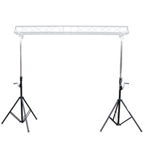 Pair of Two 9.5 Ft 3.5 M Triangle Truss DJ Lighting Crank Up Stands - Image 4