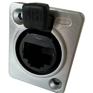 Single Ethernet Feed Through D-Series Panel Mount Jack Pass Through CAT6 - Image 2