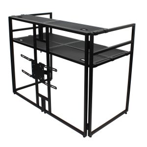 MESA MEDIA MK2 DJ Facade Table Workstation Includes TV Bracket Mount White & Black Scrims and Carry Bag - Image 19