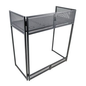 VISTA DJ Booth Facade Table Station with White / Black Scrim kit and Padded Travel Bag | Black Hardware - Image 10