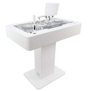 DJ Control Tower DJ Podium 2x1U Rack Mount and Travel Cases for Pioneer DDJ-REV7 XDJ-XZ DDJ-1000 and RANE One White Finish