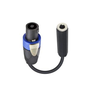 6" Speaker twist connector Male to 1/4" TS-F Female High Performance Speaker Cable