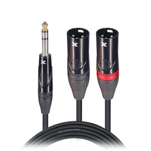 3 Ft. 1/4" TRS-M Stereo to Dual XLR3-M High Performance Y Cable - Image 2