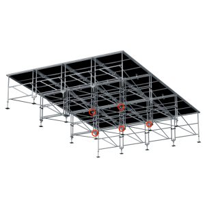 ProX StageQ 12-Stage Z-Frame Package 16Ft X 24Ft Total Platform Area Adjustable 3 to 5-feet Height - Image 3
