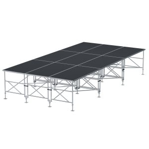 ProX StageQ 9-Stage Z-Frame Package 12Ft X 24Ft Total Platform Area Adjustable 3 to 5-feet Height - Image 2