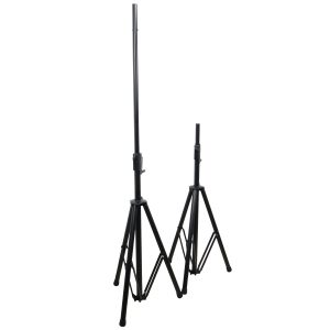 6' Ft Twin Pack Professional Telescoping Crank Up Speaker Stand Set with Carrying Bag Black Finish - Image 2