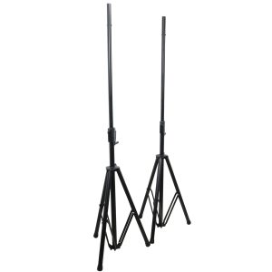 6' Ft Twin Pack Professional Telescoping Crank Up Speaker Stand Set with Carrying Bag Black Finish - Image 3