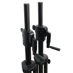 6' Ft Twin Pack Professional Telescoping Crank Up Speaker Stand Set with Carrying Bag Black Finish - Image 8