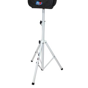White Heavy-Duty All Metal Speaker Tripod Stand Set of 2, 4-7 ft. (44"-84") Cloud Series - Image 7